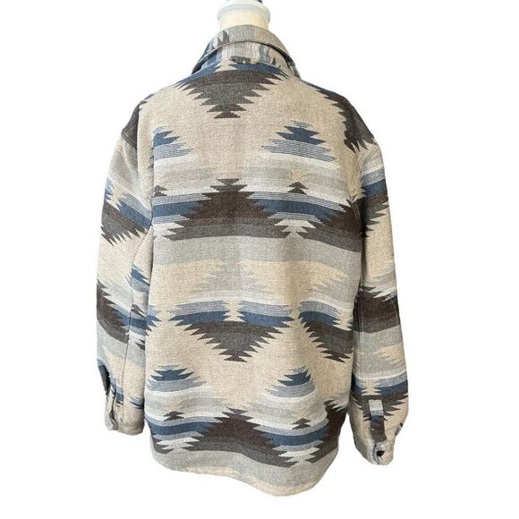 Jachs New York Men's Aztec Pattern Shirt Jacket Shacket Fleece Lined Pockets XL - Picture 3 of 11